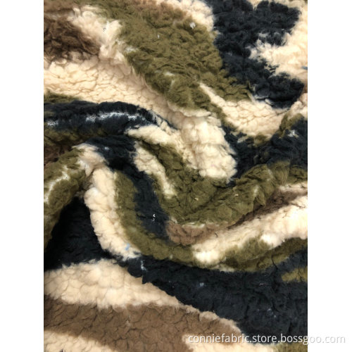 100%Polyester Shuvelvteen Fleece with Camouflage Printed